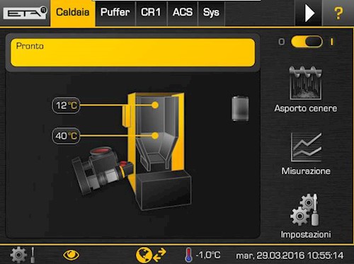 ETAtouch: il display della caldaia