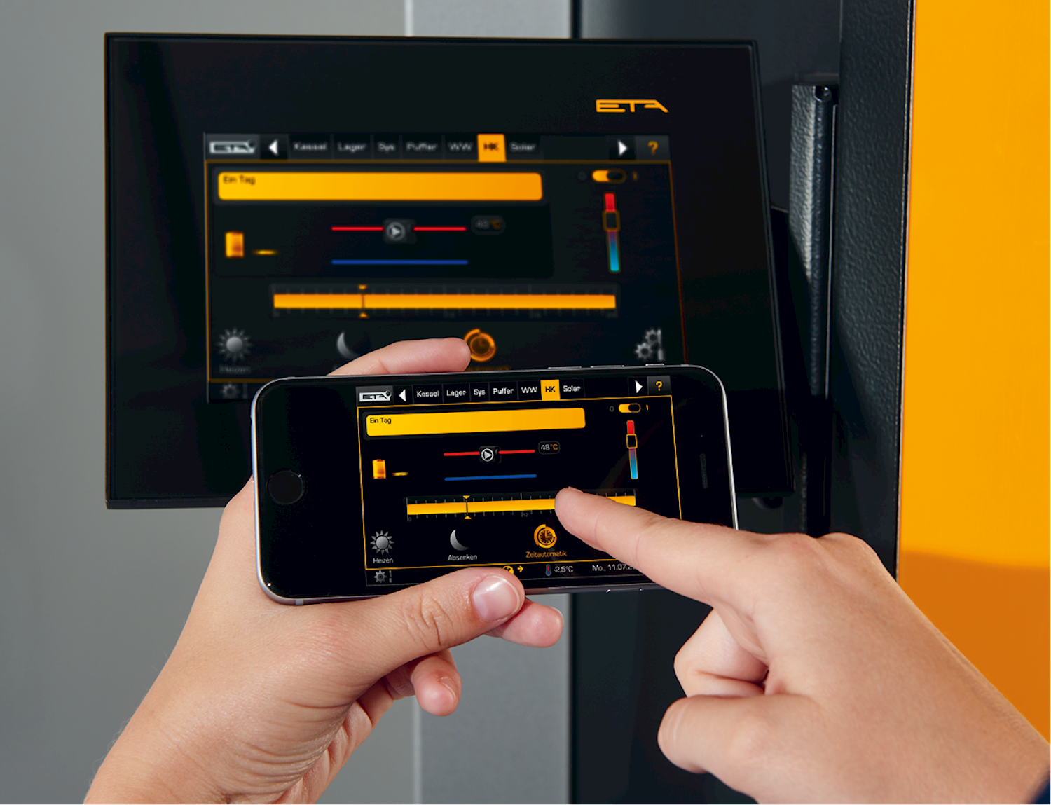 Gestione dell’intero sistema di riscaldamento tramite ETAtouch